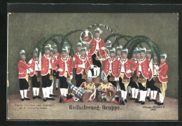 AK München, Der Schäfflertanz 1907, Reifschwung-Gruppe  - Tanz