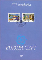Yougoslavie - Jugoslawien - Yugoslavia Document 1987 Y&T N°DP2098 à 2099 - Michel N°PD2219 à 2220 (o) - EUROPA - Lettres & Documents