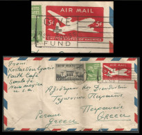 Aerogramme United States With Commemor Canc."GIVE RED CROSS FUND" From ( SANTA FE. MAY 18. 59 N. MEX) To Piraeus -Greece - 2c. 1941-1960 Briefe U. Dokumente