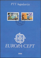 Yougoslavie - Jugoslawien - Yugoslavia Document 1988 Y&T N°DP2151 à 2152 - Michel N°PD2273 à 2274 (o) - EUROPA - Briefe U. Dokumente