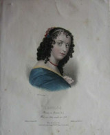 LITHOGRAPHIE DUCARMES AQUARELLEE 1820 NINON DE LENCLOS COURTISANE FEMME LETTRES - Other & Unclassified