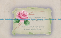 R006853 Greeting Postcard. Best Wishes For Your Birthday. Pink Rose. Alfred Stie - Monde