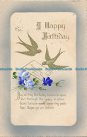R006854 Greeting Postcard. A Happy Birthday. Poem. Letter And Birds. Valentine. - Monde