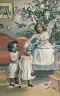 R006861 Greeting Postcard. All Good Wishes For Christmas. Kids - Monde