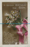 R006034 Greeting Postcard. A Joyous Birthday Dear Son. Flowers. Regent. RP - Monde