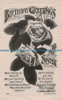 R006879 Birthday Greetings To My Sister. Roses. Beagles. 1915 - Monde