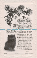 R006880 To Greet You On Your 21st Birthday. Kitten. Flowers. Beagles And Co. No - Monde