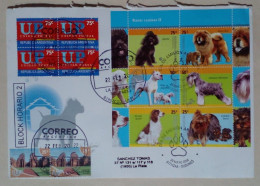 Argentine - Enveloppe Circulée Avec Timbres Thématiques Races De Chiens (2021) - Honden
