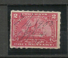 USA 1898 INTERNAL REVENUE DOCUMENTARY & Proprietary Stamp Ships 2 C. O - Fiscaux