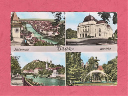 Graz- Multivieuw Post Card- Standard Size, Ack Divided . Ed. Echte Fotoigrafie N° 501-909. Cancelled And Mailed To Codro - Graz