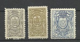 BRAZIL Brazilia Estado De Pernambuco 1898 Local Revenue Taxe Fiscal Tax, 3 Stamps, MNH/MH - Unused Stamps