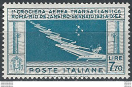 1930 Italia Crociera Balbo Lire 7,70 MNH Sassone N. 25 - Other & Unclassified