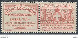 1936 Italia Assicurativi Lire 10 Vermiglio MNH Sassone N.16 - Altri & Non Classificati