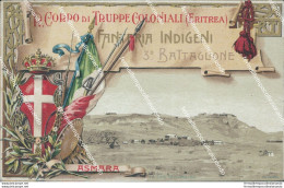 Bt569 Cartolina Militare Colonia Eritrea Fanteria Indigeni 3 Bataglione - Other & Unclassified