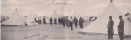 Carte Double Camp De Sissonne (02 Aisne) Intérieur Du Camp "vie Très Agréable" Envoi Du 67eme Régiment 6 Compagnie 1904 - Sissonne