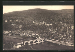 AK Heidelberg, Teilansicht Mit Brücke Vom Philosophenweg Gesehen  - Heidelberg