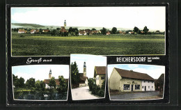 AK Reichersdorf / Isar, Bäckerei W. Obermaier, Kirche, Panorama  - Autres & Non Classés