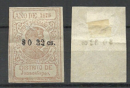 MEXICO Distrito De Jonacatepec 1878 Revenue Tax Taxe Cuntribution Personal (*) - Mexico