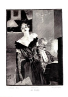PLANCHE 1890 D APRES UN TABLEAU DE FLAMENG AU PIANO - Autres & Non Classés