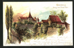 Lithographie Nürnberg, Burg Vom Neuen Thor Gesehen  - Nuernberg