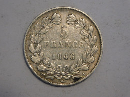 FRANCE 5 Francs 1846 A - Silver, Argent Franc - 5 Francs