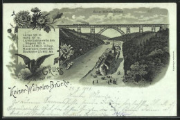 Mondschein-Lithographie Remscheid, Kaiser-Wilhelm-Brücke  - Remscheid