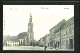AK Lübbenau, Am Markt, Kirche  - Luebbenau
