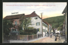 AK Neckargerach / Baden, Gasthof Zur Krone-Post, Inh. Fritz Leitz  - Baden-Baden