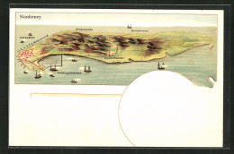 Lithographie Norderney, Panorama  - Norderney