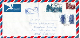 L78926 - Südafrika - 1986 - 50c Gebaeude MiF A R-LpBf (dreiseit Geoeffn) SANDTON -> Westdeutschland - Cartas & Documentos