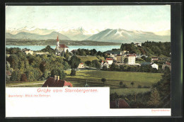 AK Starnberg, Blick über Den Ort Und Starnberger See Ins Gebirge  - Starnberg