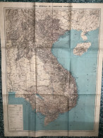 Maps Old-viet Nam Indo-china-cate Generale De L Indochine Francaise Before 1945-48-1 Pcs Very Rare - Mapas Topográficas
