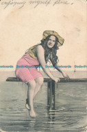 R006083 Old Postcard. Woman Sitting Near The Lake. 1904 - Monde