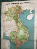 Maps Old-viet Nam Indo-china-carte Economique De L Indochine Francaise Before 1937-1 Pcs Very Rare - Mapas Topográficas
