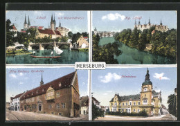 AK Merseburg, Schloss Mit Waterloobrücke, Ständehaus, Altes Rathaus, Ratskeller  - Merseburg