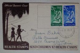Nouvelle-Zélande - Enveloppe Circulée Avec Timbres Sur Le Thème De La Santé (1949) - Gebraucht