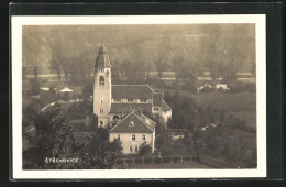 AK Stechovice N. Vlt., Kirche Aus Der Vogelschau  - Tchéquie