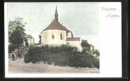 AK Turany, Blick Zur Kirche  - Tchéquie