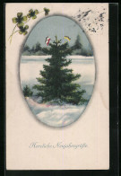 AK Herzliche Neujahrsgrüsse, Beflaggter Weihnachtsbaum  - War 1914-18