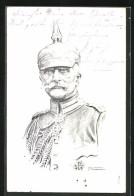 Künstler-AK Porträt Heerführer Generalfeldmarschall Von Mackensen Mit Pickelhaube  - War 1914-18