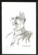 Künstler-AK Porträt Heerführer General Von Linsingen  - War 1914-18