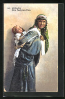 AK Eine Beduinen-Frau Mit Kleinkind, Arabische Volkstypen  - Ohne Zuordnung