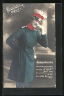AK Junge Frau In Paradeuniform Mit Spruch  - War 1914-18