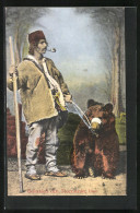 AK Ein Bärenführer Mit Seinem Tanzbär, Dressur  - Beren