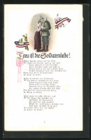 AK Junge Frau Mit Soldat, Gedicht Treu Ist Die Soldatenliebe  - War 1914-18