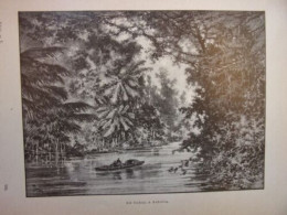GRAVURE SUR BOIS VERS 1890 UN CANAL A BATAVIA INDES NEERLANDAISES - Autres & Non Classés