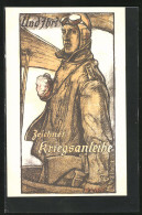 Künstler-AK Und Ihr? Zeichnet Kriegsanleihe, Versehrter Bordschütze  - War 1914-18