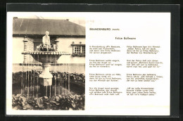 AK Brandenburg / Havel, Brunnenanlage, Gedicht Fritze Bollmann  - Brandenburg