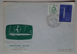 Pologne - Enveloppe Diffusée Avec Timbres Sur Le Thème De L'aéronautique (1968) - Oblitérés