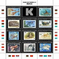 Togo 2020, Stamp On Stamp, WWF, Giraffe, Fish, Cats, Crabs, Horse, Falcon, 11val In BF - Paarden